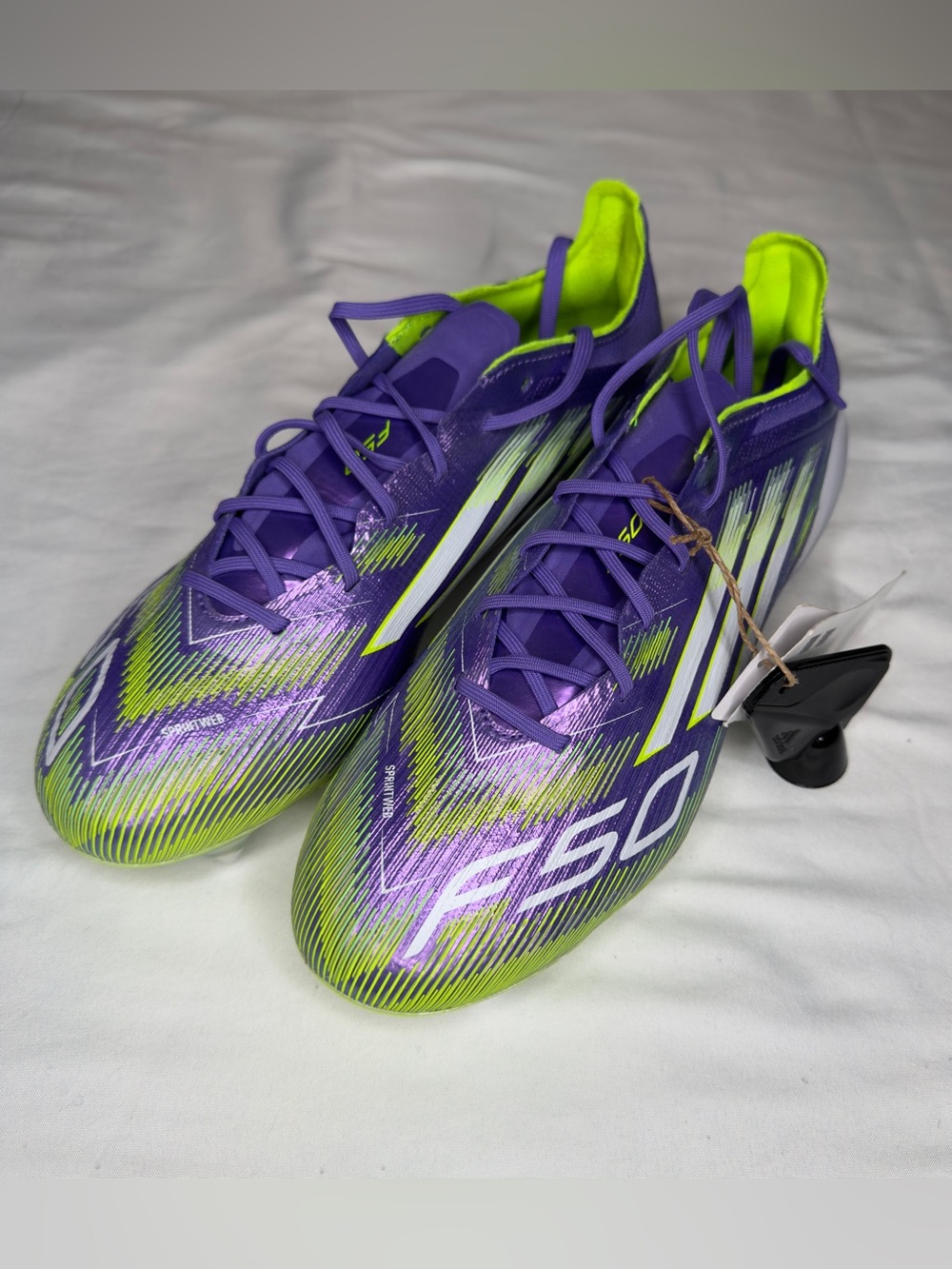 Adidas F50 Elite SG Soccer Cleats Purple Rush & Lucid Lemon Sz 6 JH7633 NWT - Picture 4 of 16
